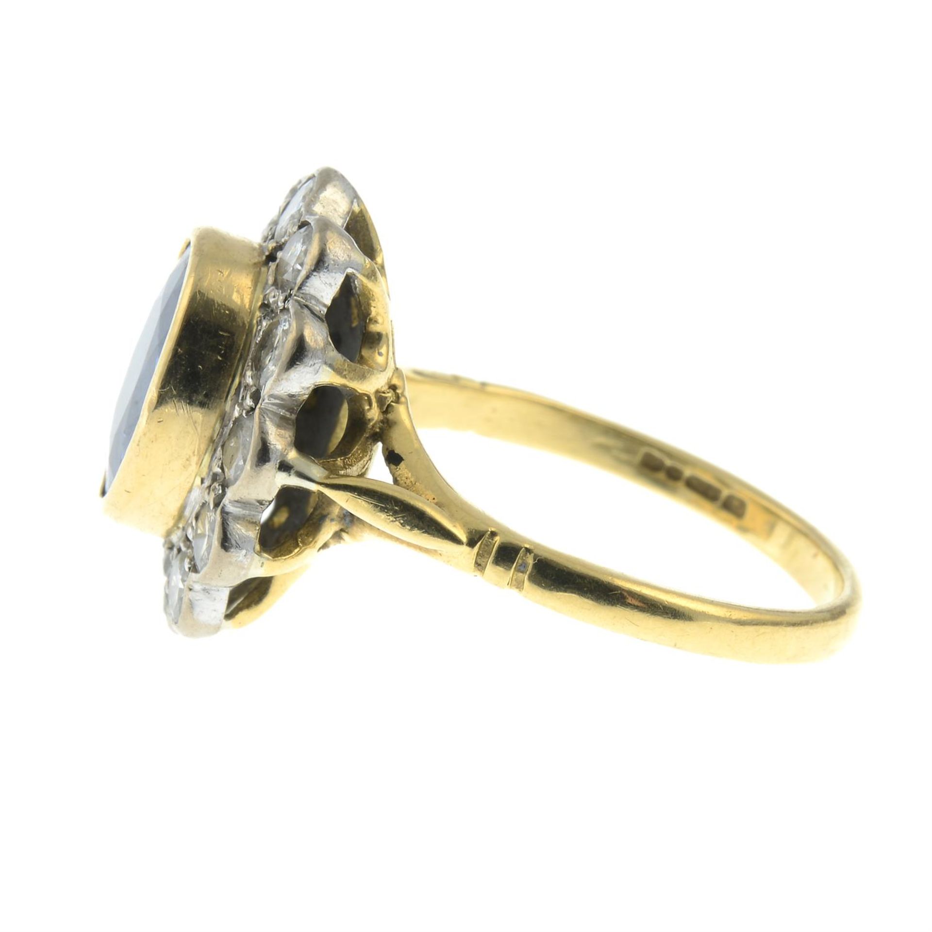 An 18ct gold sapphire and brilliant-cut diamond cluster ring. - Image 3 of 5
