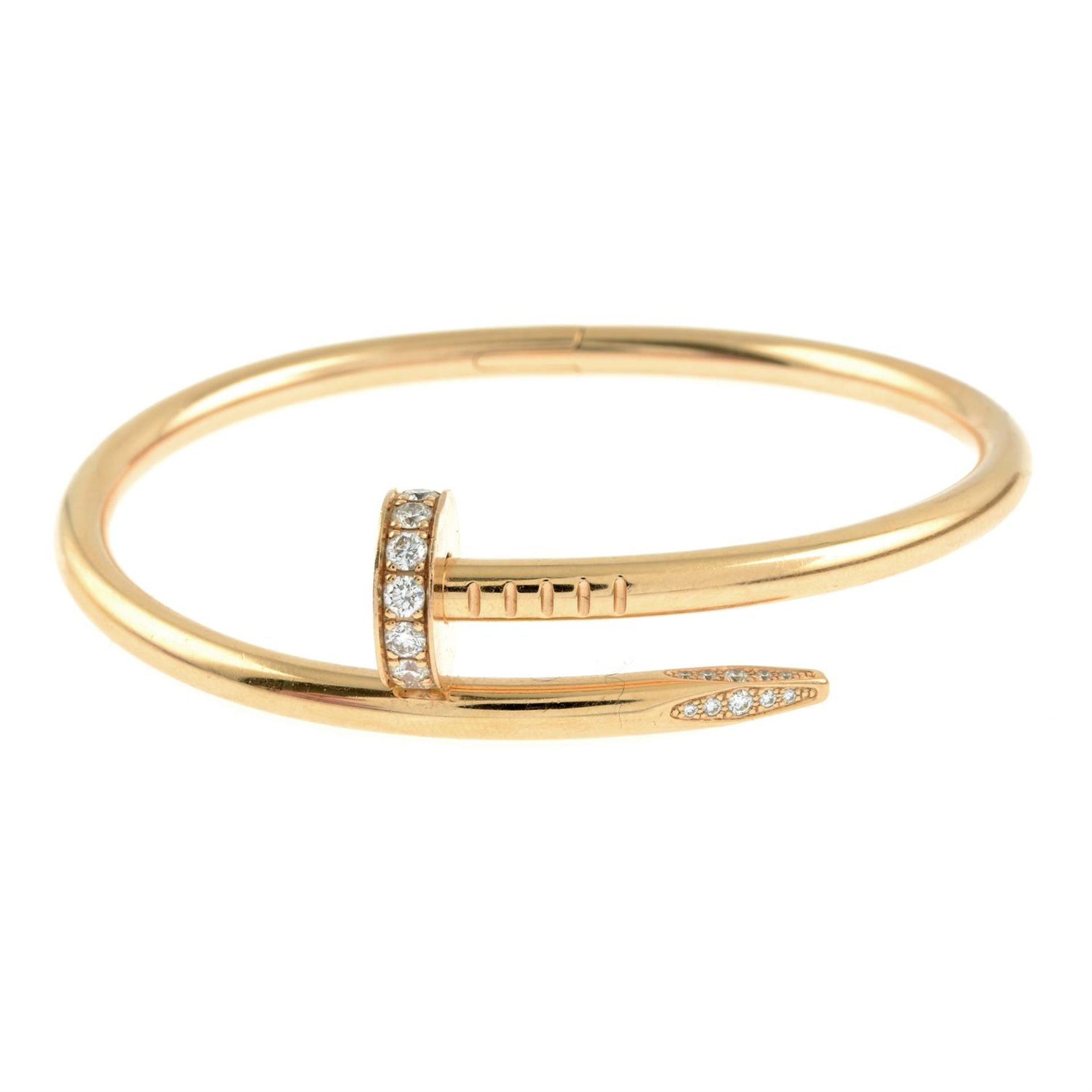 An 18ct gold diamond 'Juste un Clou' bangle, by Cartier. - Bild 2 aus 3