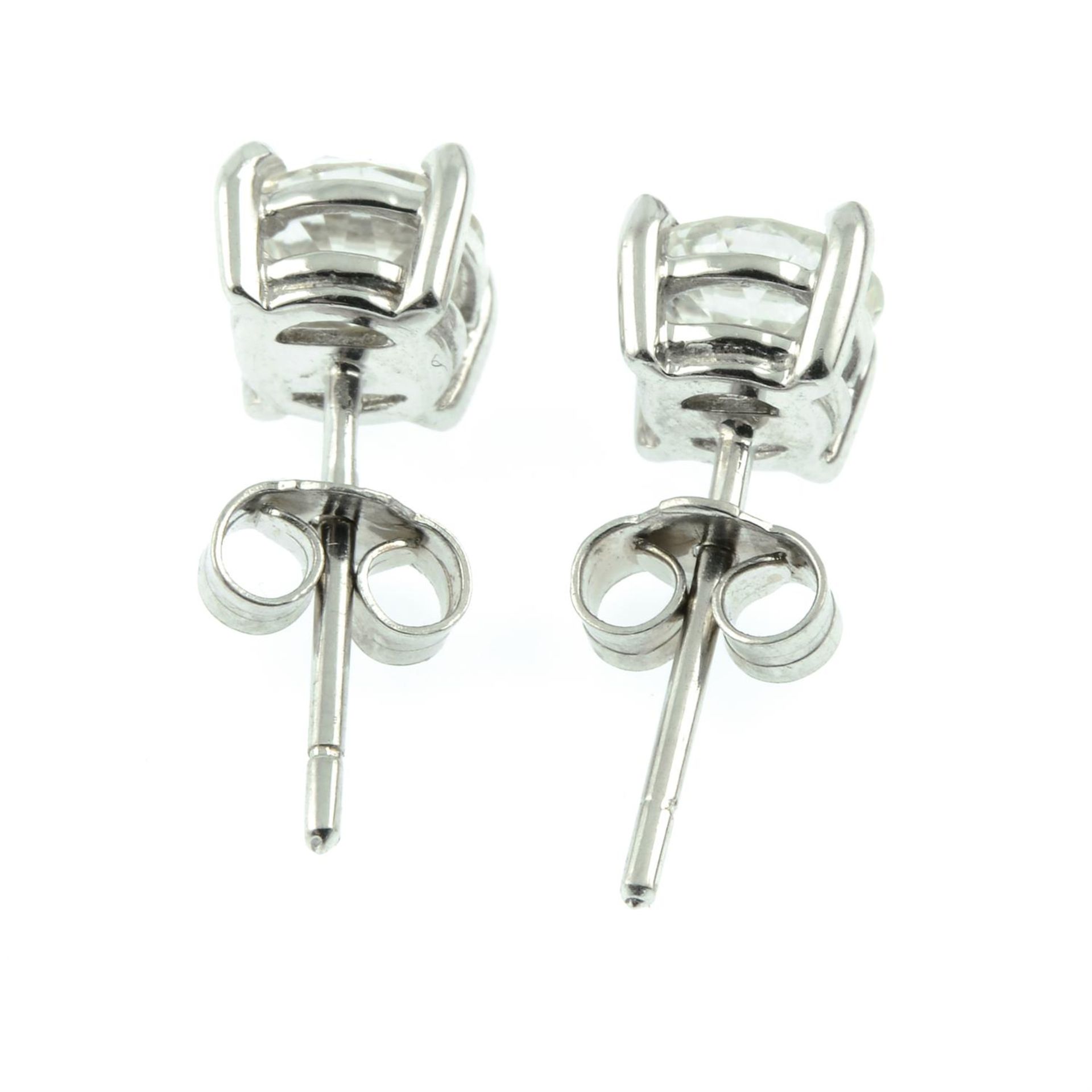 A pair of 18ct gold old-cut diamond stud earrings. - Image 3 of 3