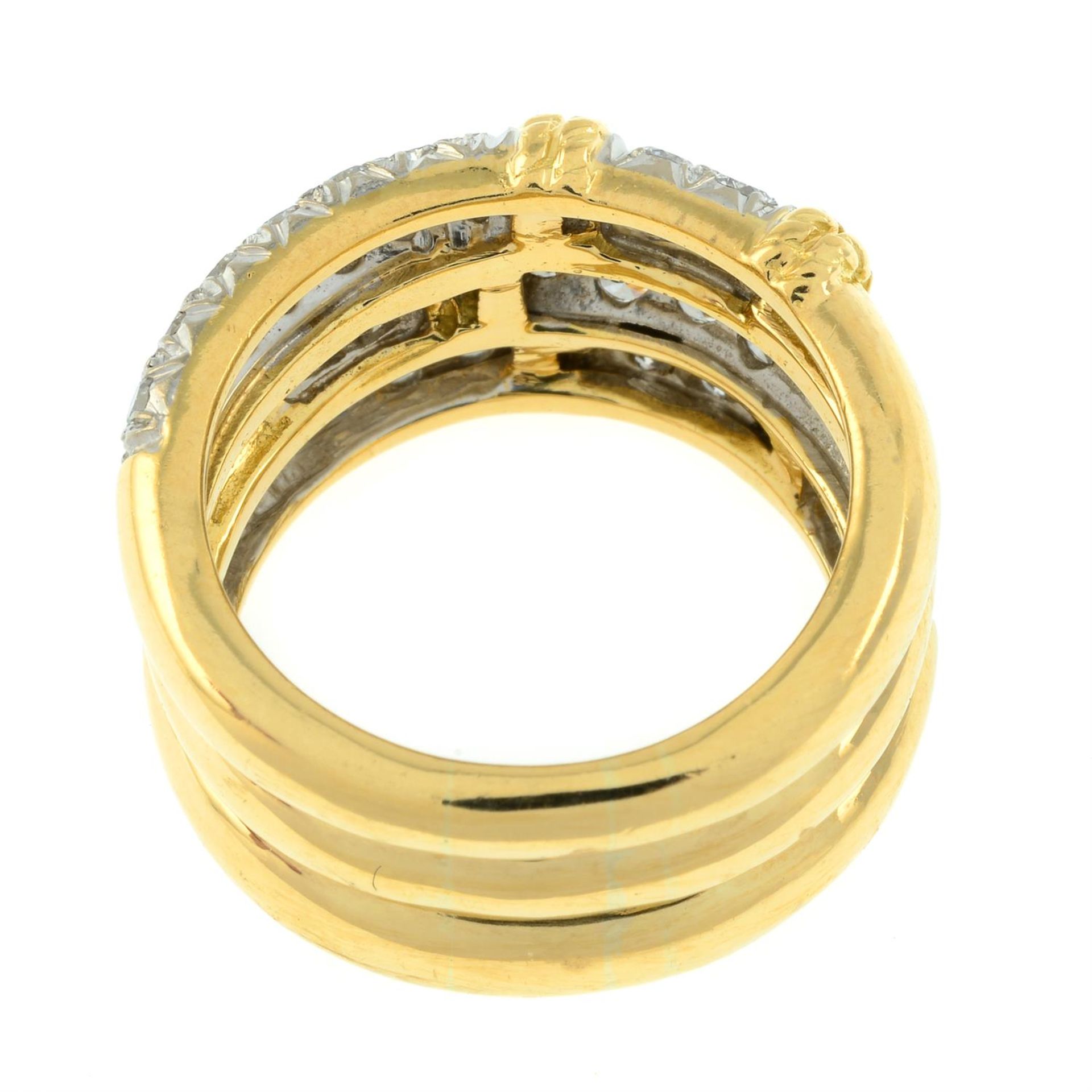 A mid 20th century 18ct gold brilliant-cut diamond grooved band ring. - Image 3 of 5