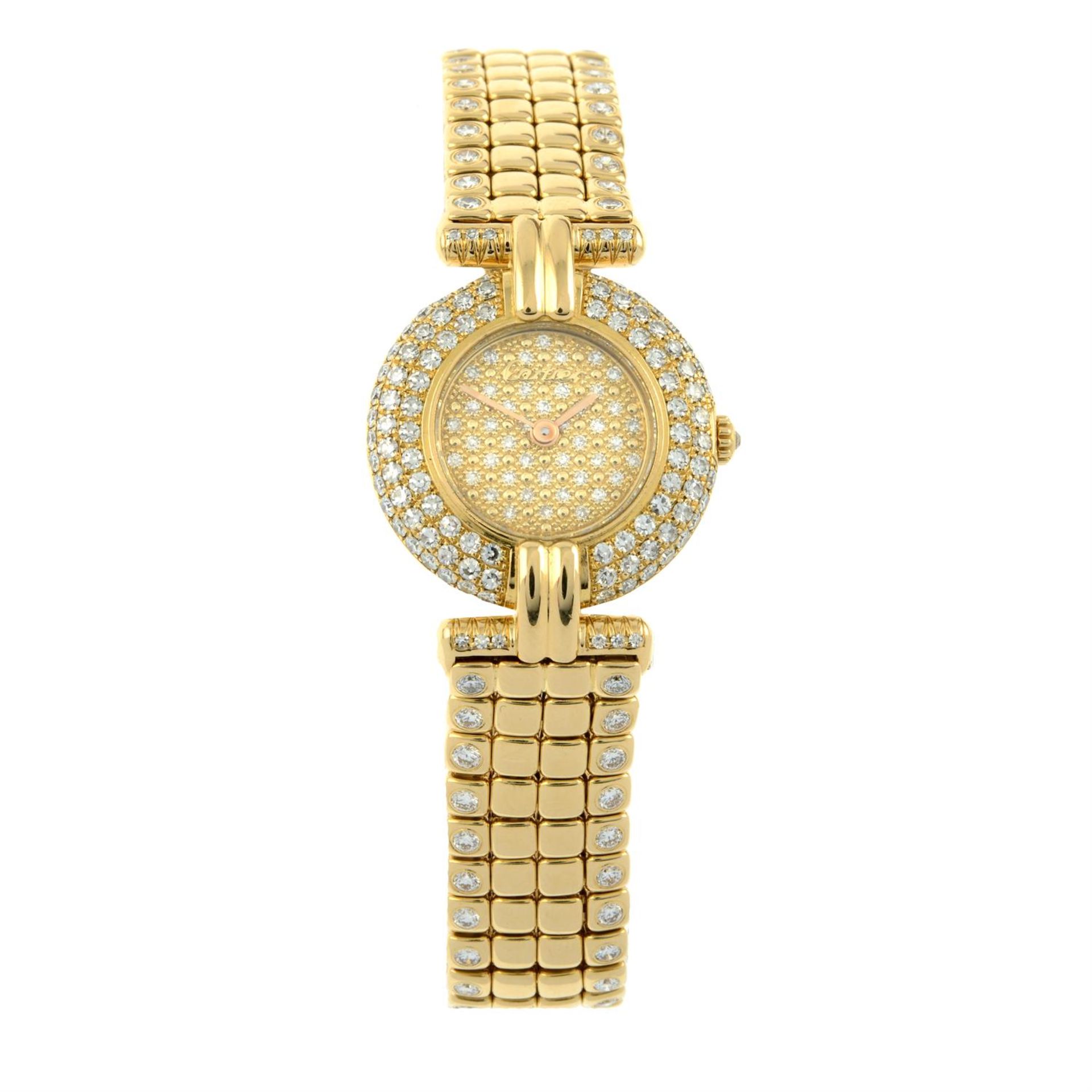 A lady's pavé-set diamond 'Colisee' wristwatch, by Cartier. - Image 2 of 5
