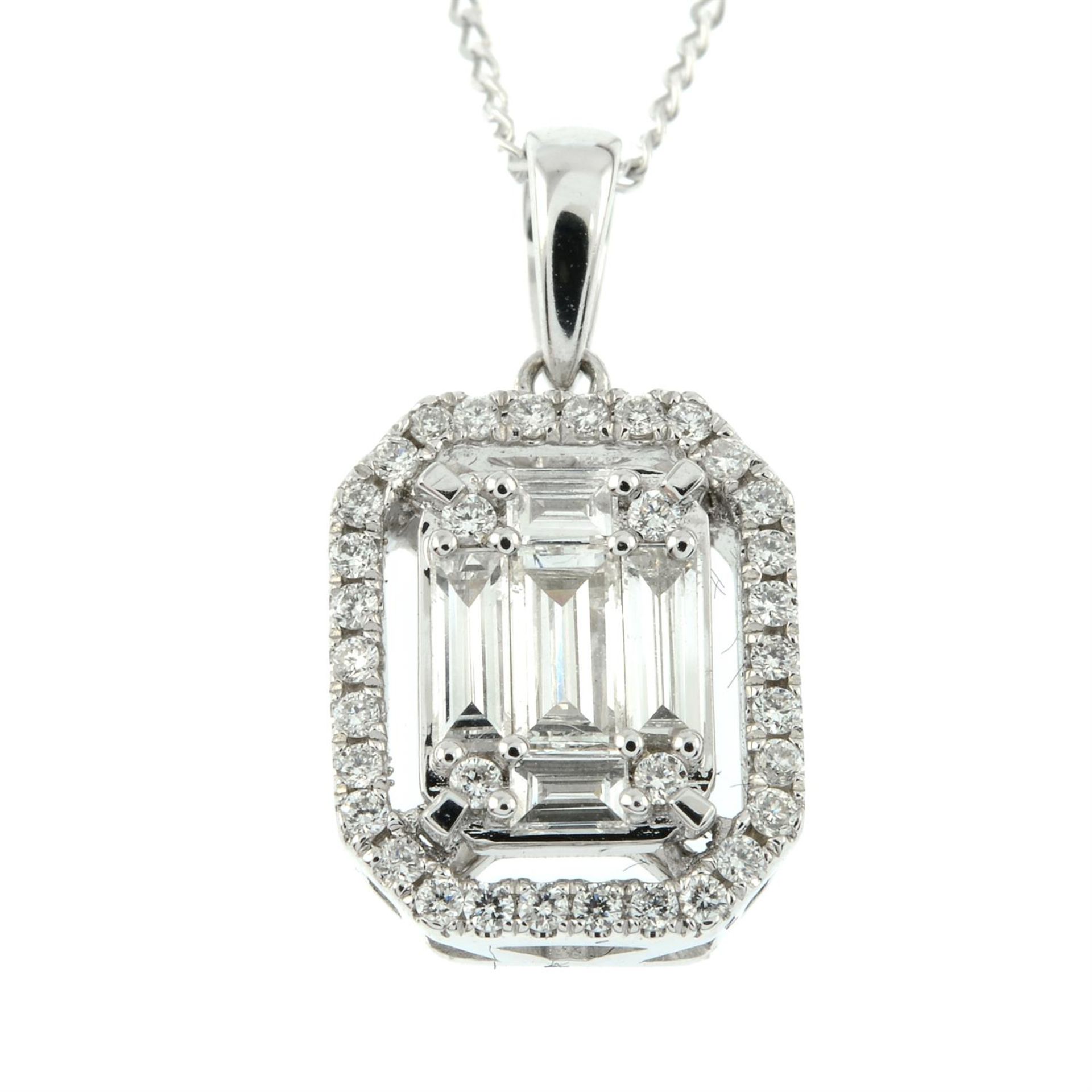 An 18ct gold diamond pendant, with chain. - Bild 2 aus 5