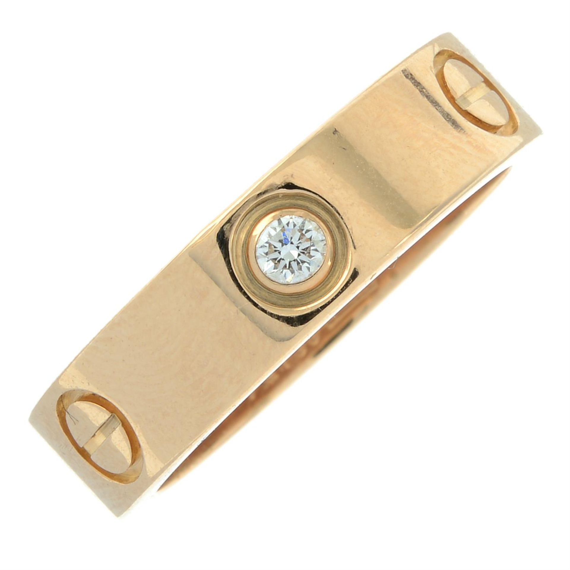 An 18ct gold alternating brilliant-cut diamond and screw motif 'Love' ring, by Cartier. - Bild 2 aus 5