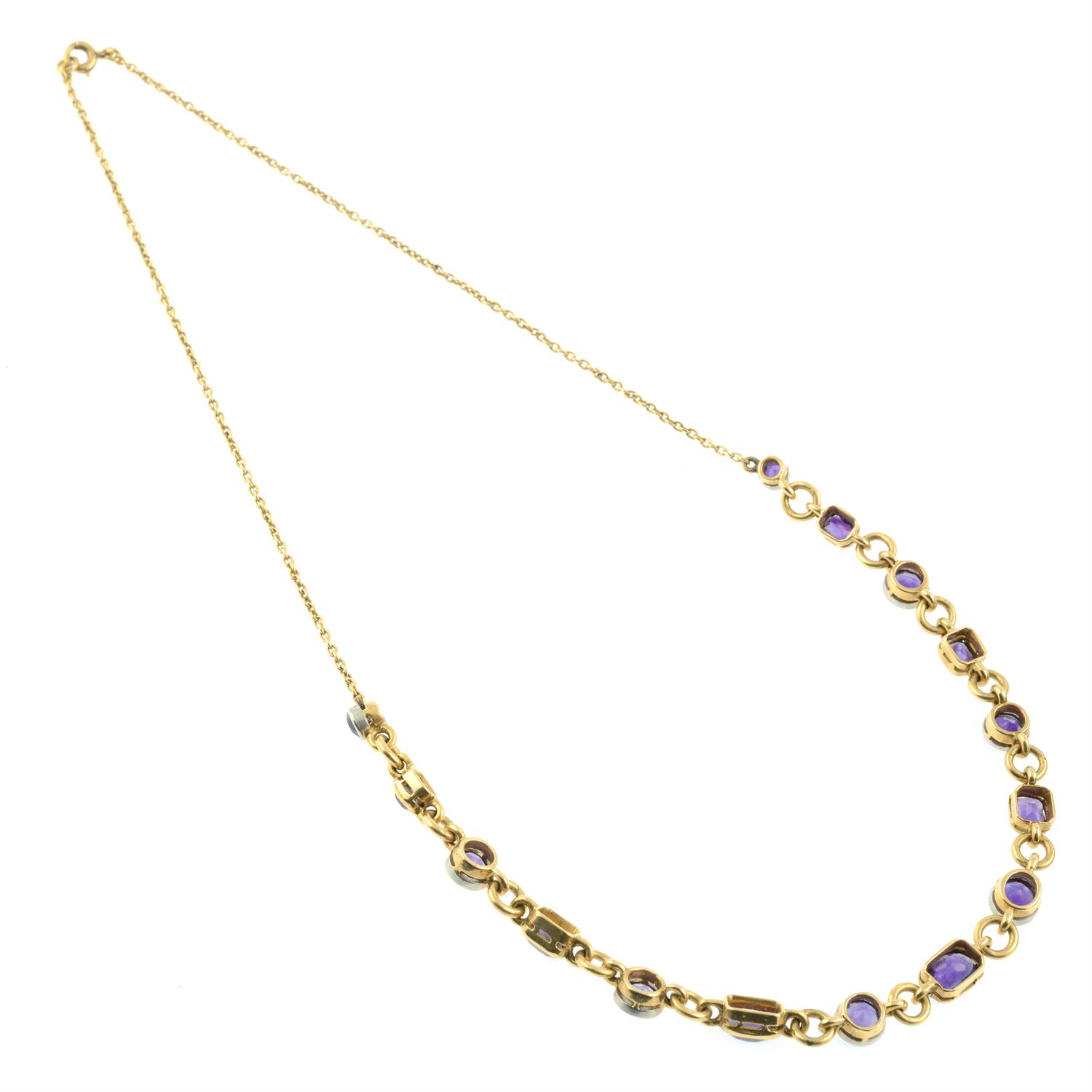 An early 20th century platinum and 18ct gold amethyst necklace. - Image 3 of 3