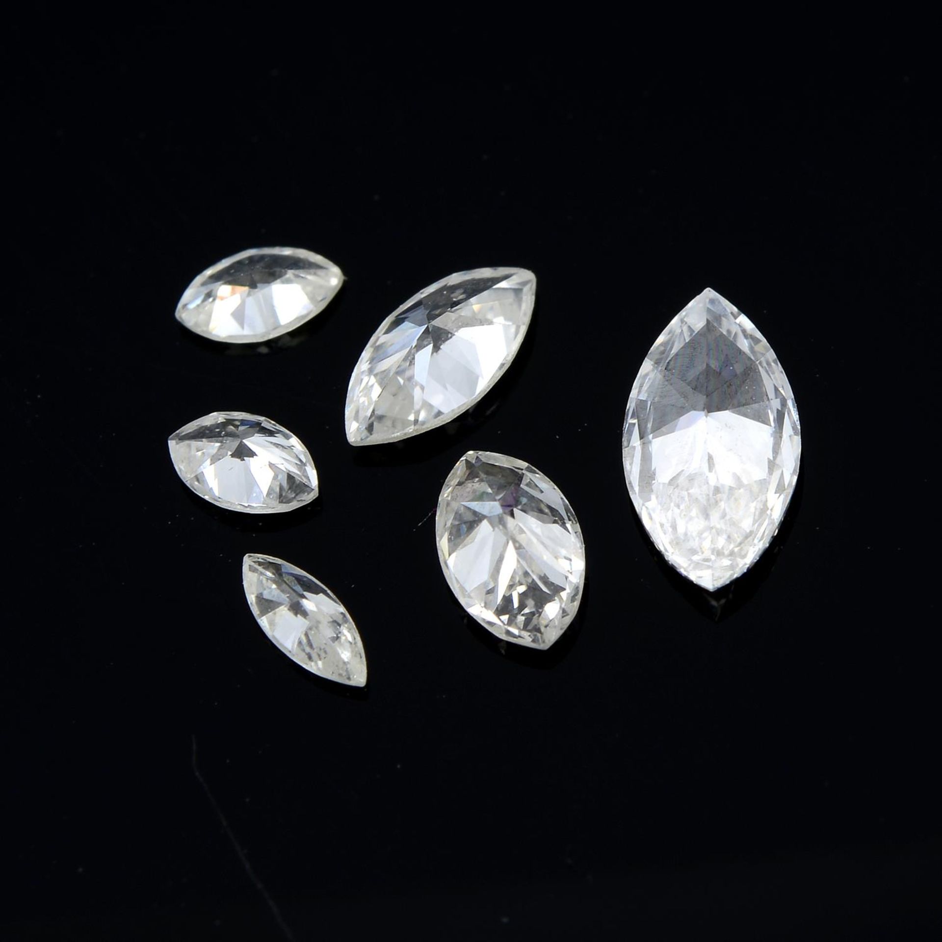 A selection of marquise-cut diamonds, approximate total weight 0.71ct. - Image 2 of 2