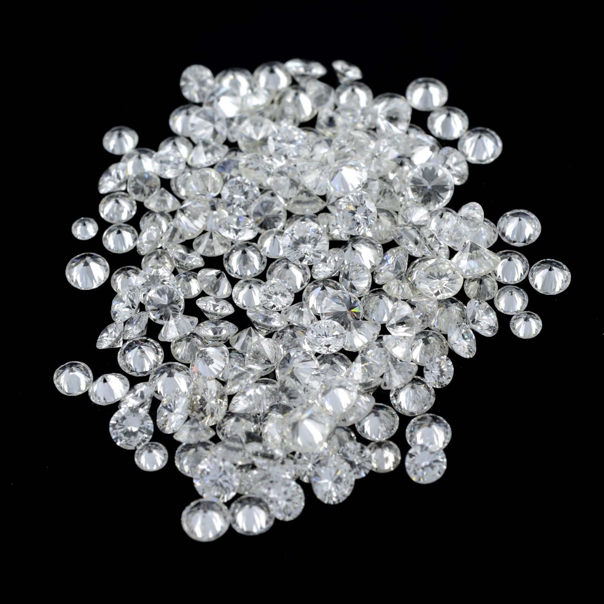 A selection of round brilliant-cut diamonds, total weight 9.62cts.