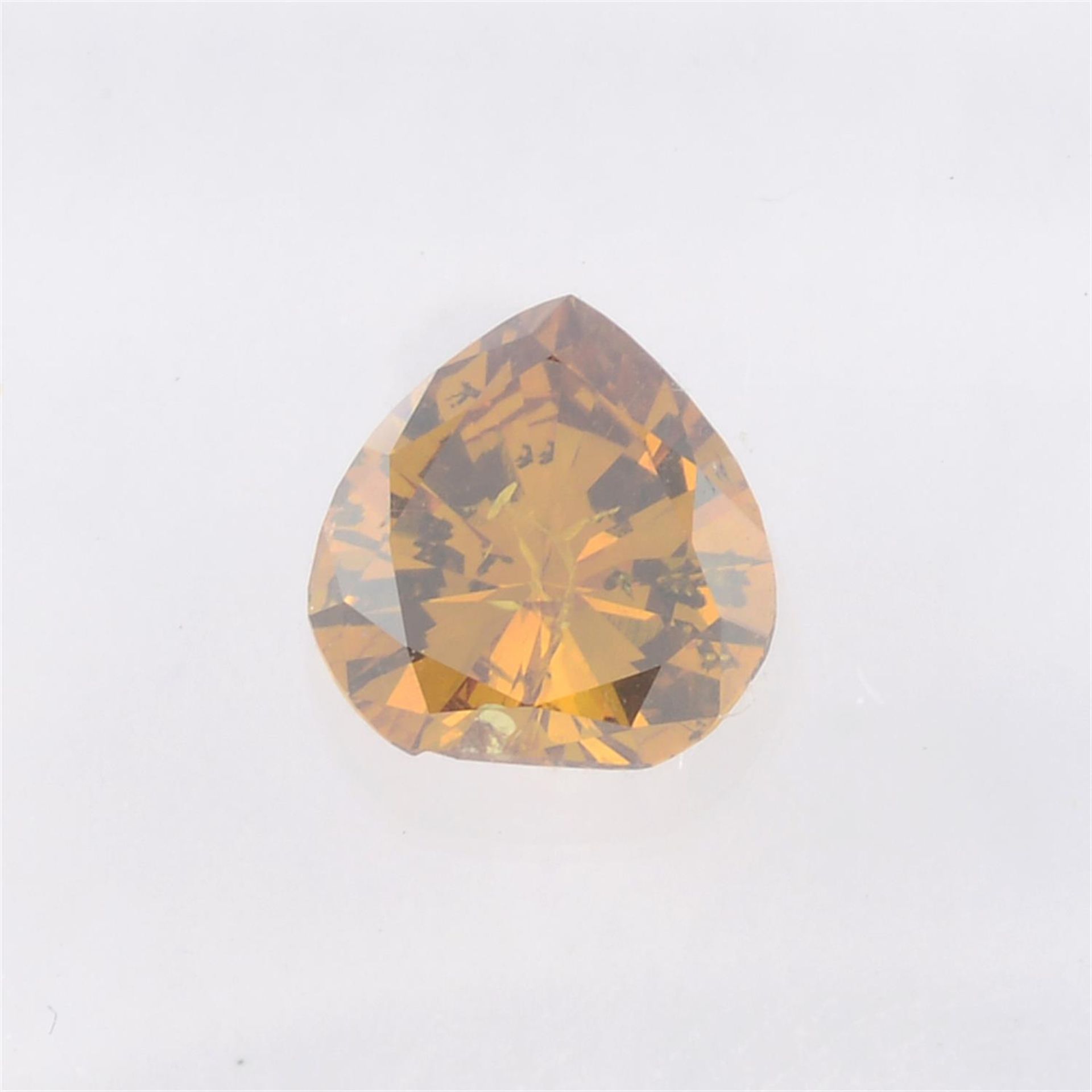 A Fancy Intense Yellowish Orange pear-cut diamond, weight 0.51cts. In HRD seal. - Image 2 of 3