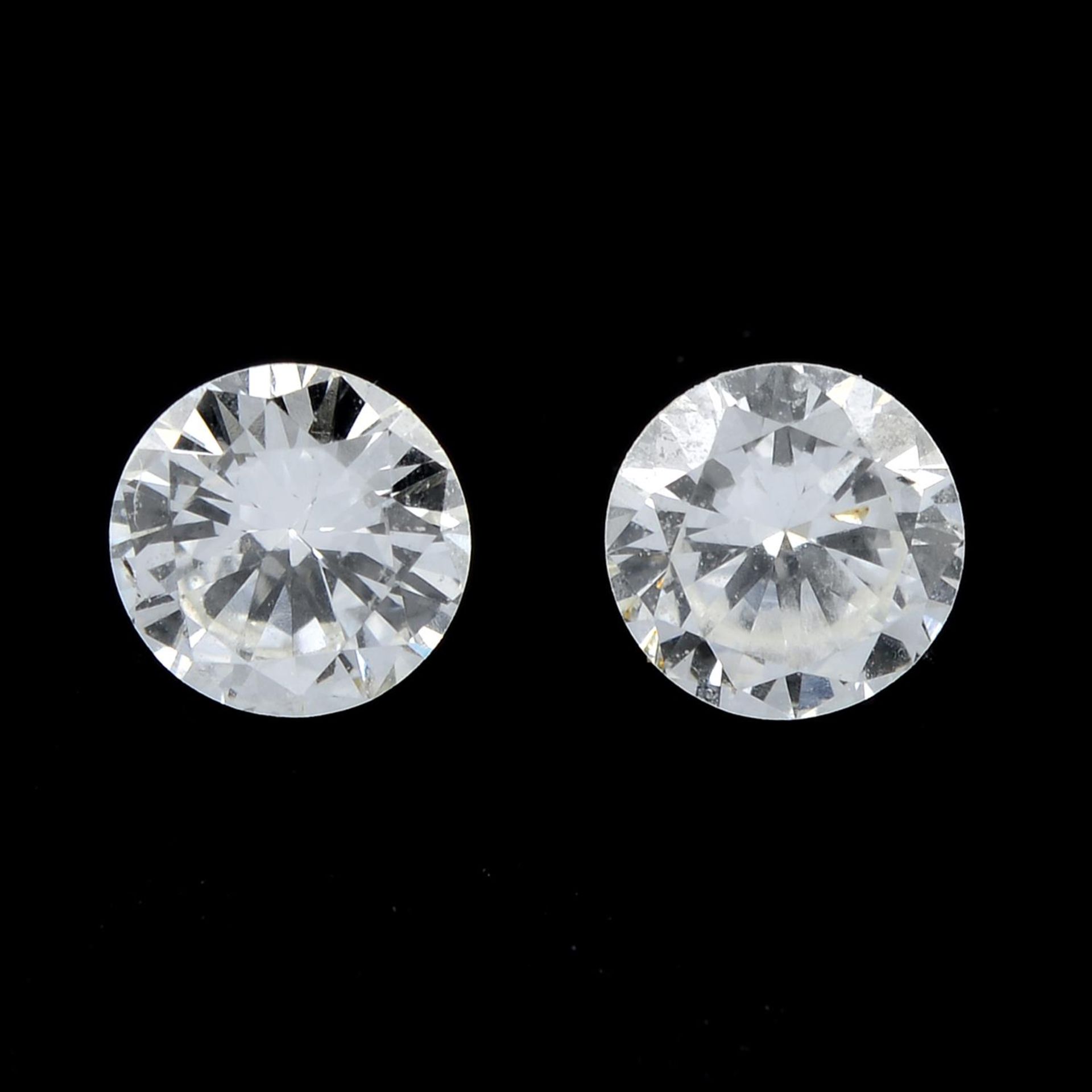 Two brilliant-cut diamonds, total weight 0.33ct.