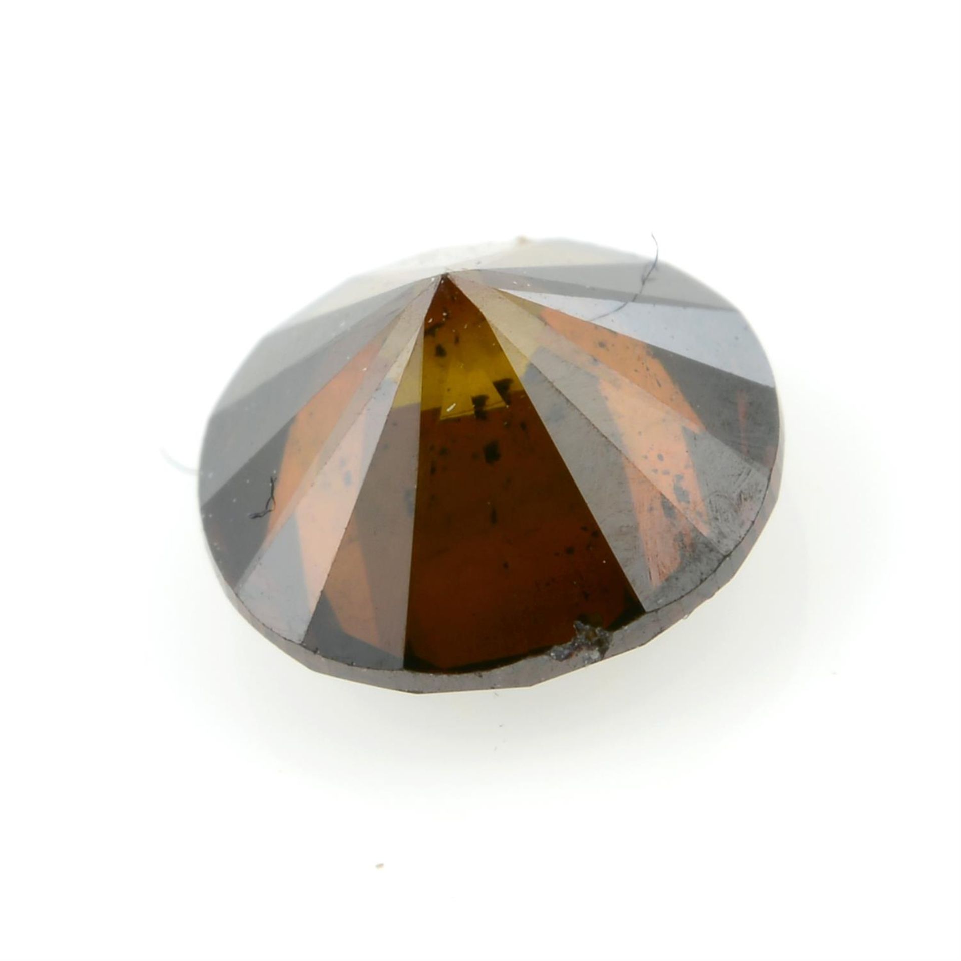 A round brilliant-cut 'brown' diamond, weight 1.98cts. - Image 2 of 2