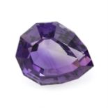 A pear-shape amethyst, weight 39.65cts.