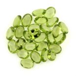 A selection of oval-shape peridots, total weight 20.20cts.