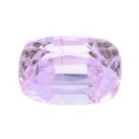 A rectangular-shape kunzite, weight 5.65cts