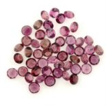 A selection of circular-shape pink tourmalines, total weight 9.66cts.