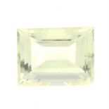 A rectangular-shape yellow feldspar, weight 21.45cts.