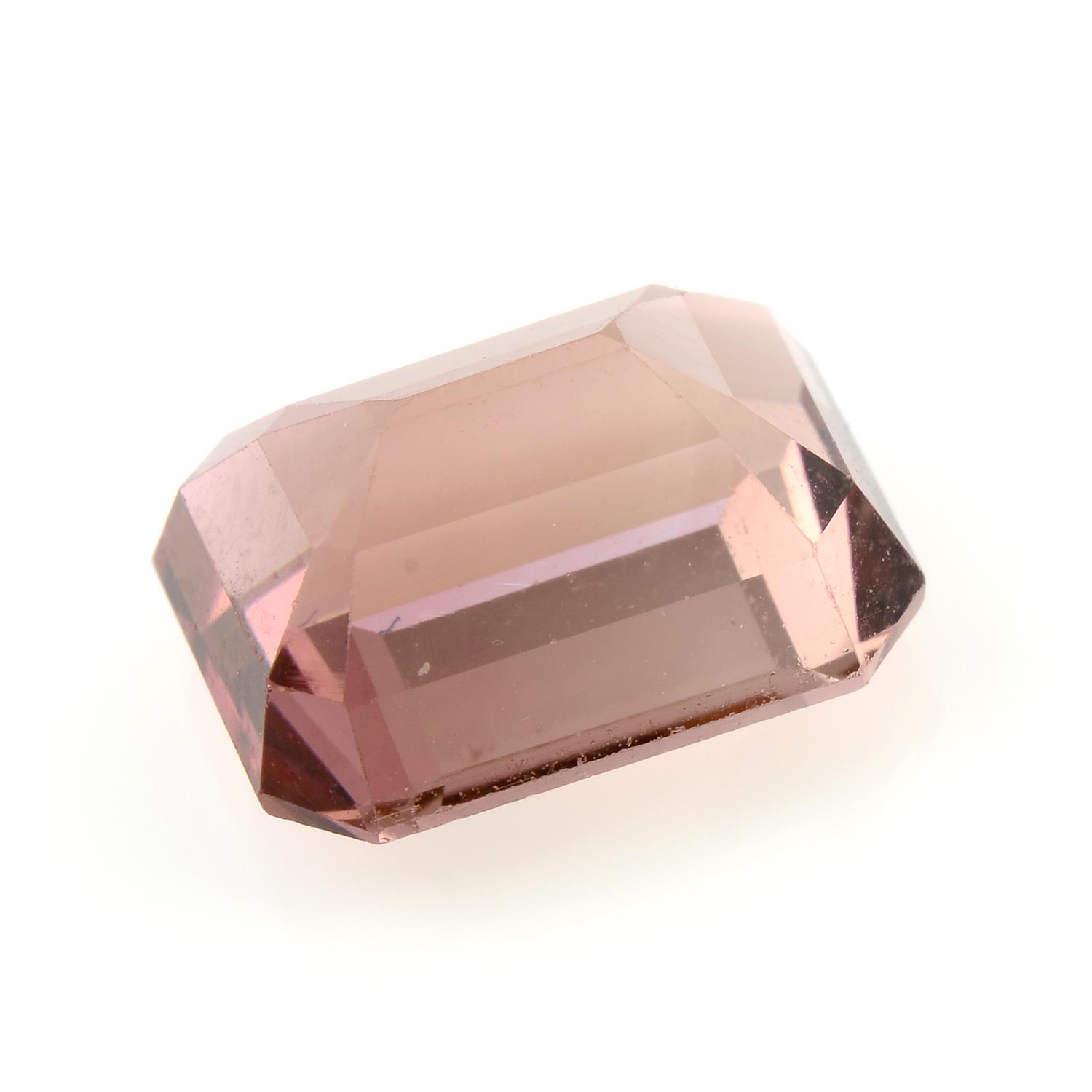A rectangular-shape pink tourmaline, weight 3.04cts. - Image 2 of 2