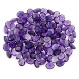 A selection of oval-shape amethysts, total weight 216.82cts.