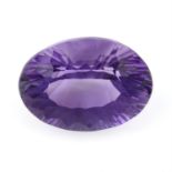 An oval-shape amethyst, weight 35.53cts.