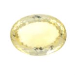 An oval-shape citrine, weight 159.10cts.