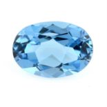 An oval-shape blue topaz, weight 19.80cts.