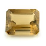 An octagonal-shape citrine, weight 61.09cts.