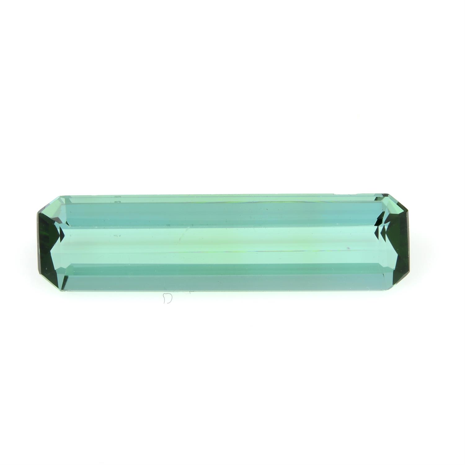 A rectangular-shape green tourmaline, weight 2.73cts.