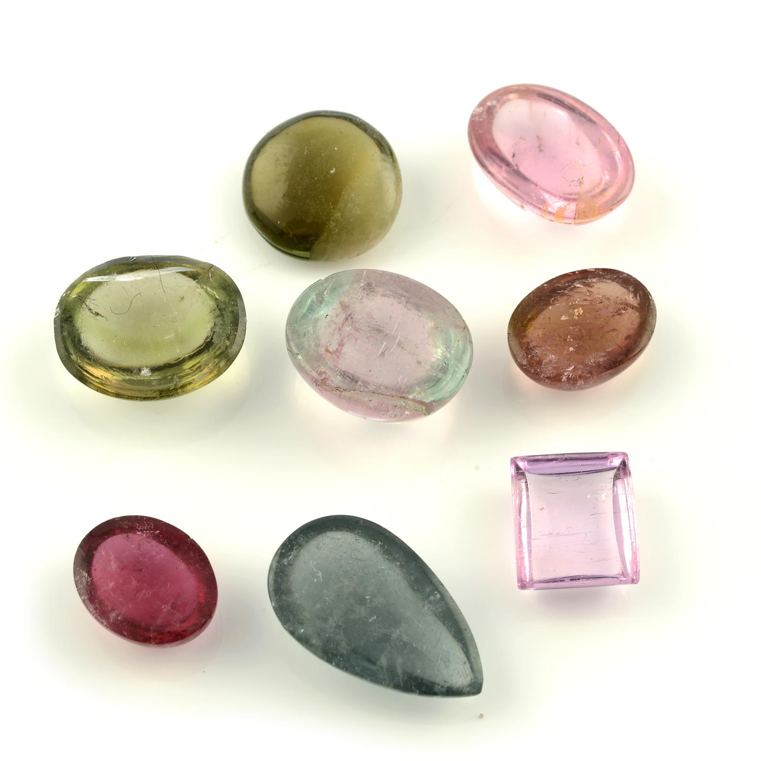 A selection of vari-hue and shape tourmaline cabochons, total weight 48.07cts. - Image 2 of 2