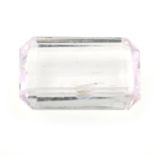 A rectangular-shape kunzite, weighing 13.70cts.