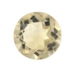 A circular-shape citrine, total weight 34.57cts.