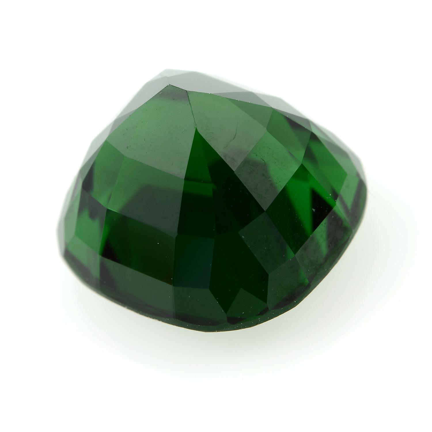 A cushion-shape green tourmaline, weight 5.56cts. - Image 2 of 2