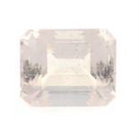 A rectangular-shape morganite, weight 44.94cts.