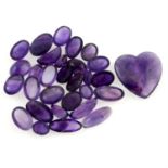 A selection of vari-shape amethyst cabochons, total weight 216.49cts.