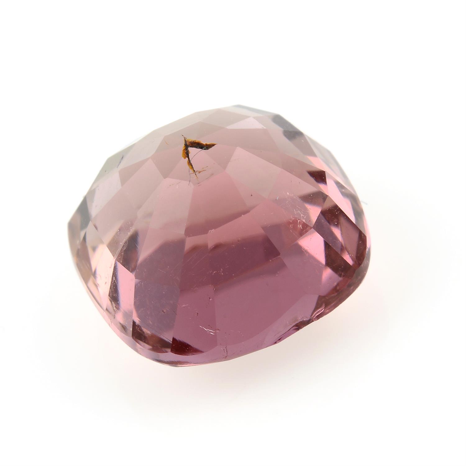 A cushion-shape pink tourmaline, weight 5.84cts. - Image 2 of 2