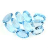 A selection of oval-shape blue topaz, total weight 67.28cts.