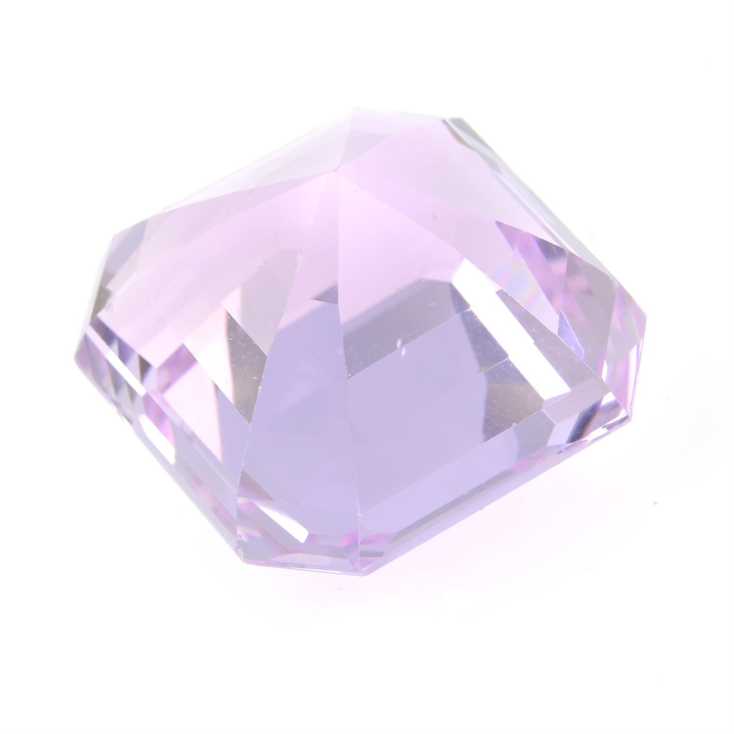 A square-shape kunzite, weight 52.87cts. - Image 2 of 2