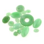 A selection of jade cabochons, total weight 42.22cts.