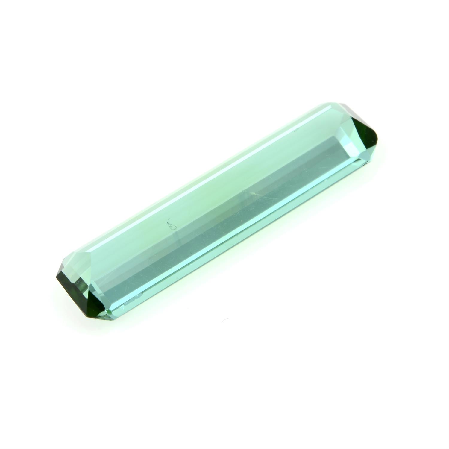 A rectangular-shape green tourmaline, weight 2.73cts. - Image 2 of 2