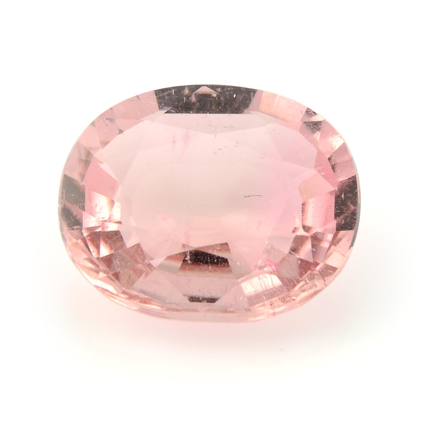 A pink oval-shape tourmaline, weight 2.59cts.