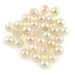 A selection of 3/4 half-drilled cultured pearls, 21.1gms.