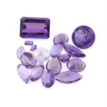 A selection of vari-shape amethyst, total weight 78.07cts.