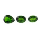 Three vari-shape diopsides, total weight 3.95cts.