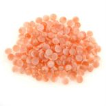 A selection of circular-shape pink coral cabochons, total weight 39.79cts.