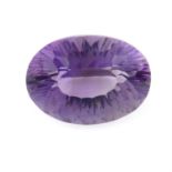 An oval-shape fancy-cut amethyst, weight 40.16cts.