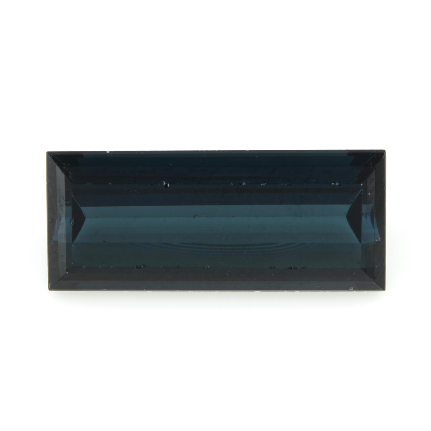 A rectangular-shape green tourmaline, weight 7.19cts.