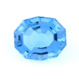 A fancy-shape blue topaz, weight 42.28cts.