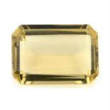 A rectangular-shape citrine, weight 50.38cts.