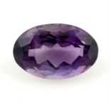 An oval-shape amethyst, weight 27.17cts.