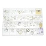 A selection of quartzes, total weight 453.93cts. To include amethyst, citrine, rock crystal.