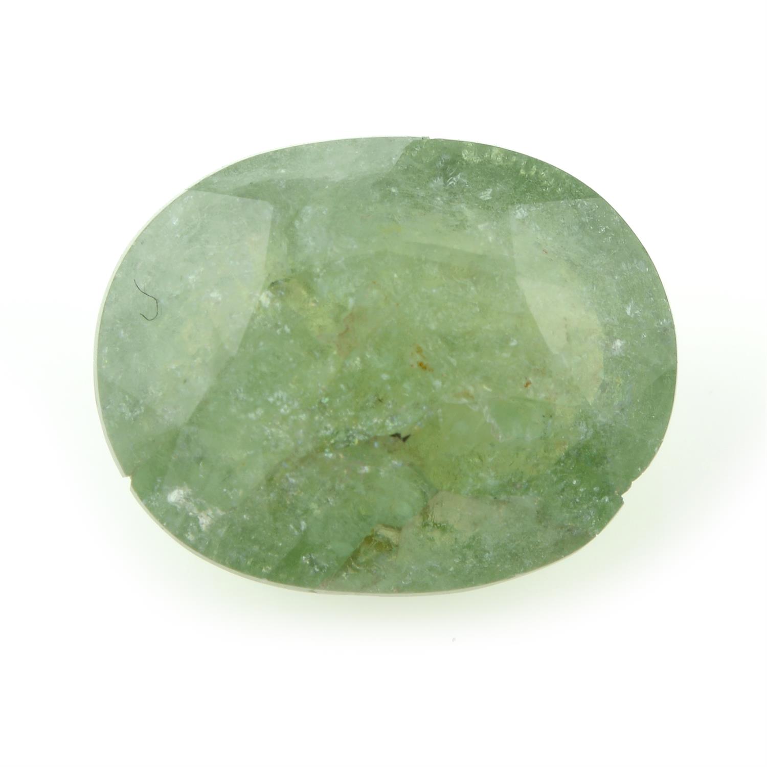 An oval-shape tourmaline, weight 9.70cts.