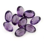 A selection of oval-shape amethysts, total weight 129.09cts.