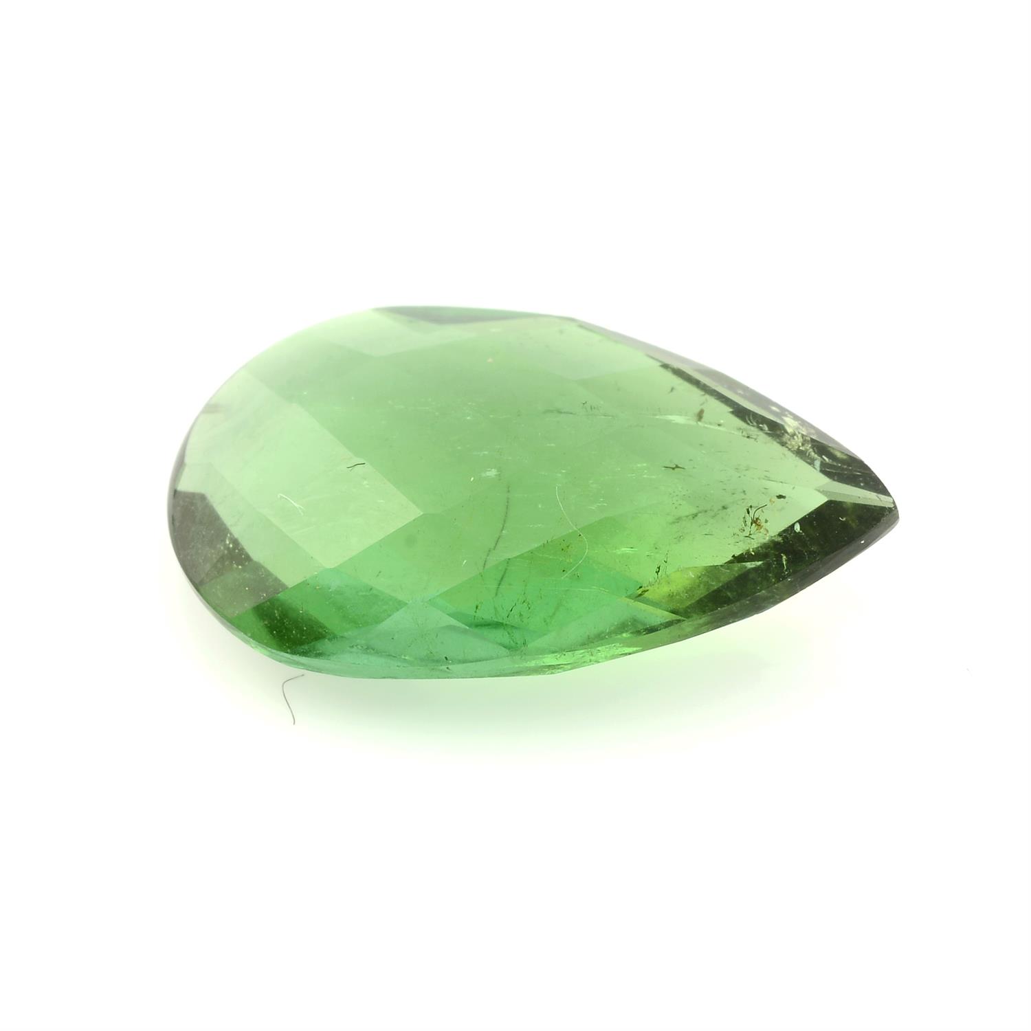 A pear-shape green tourmaline briolette, weight 4.46cts. - Image 2 of 2